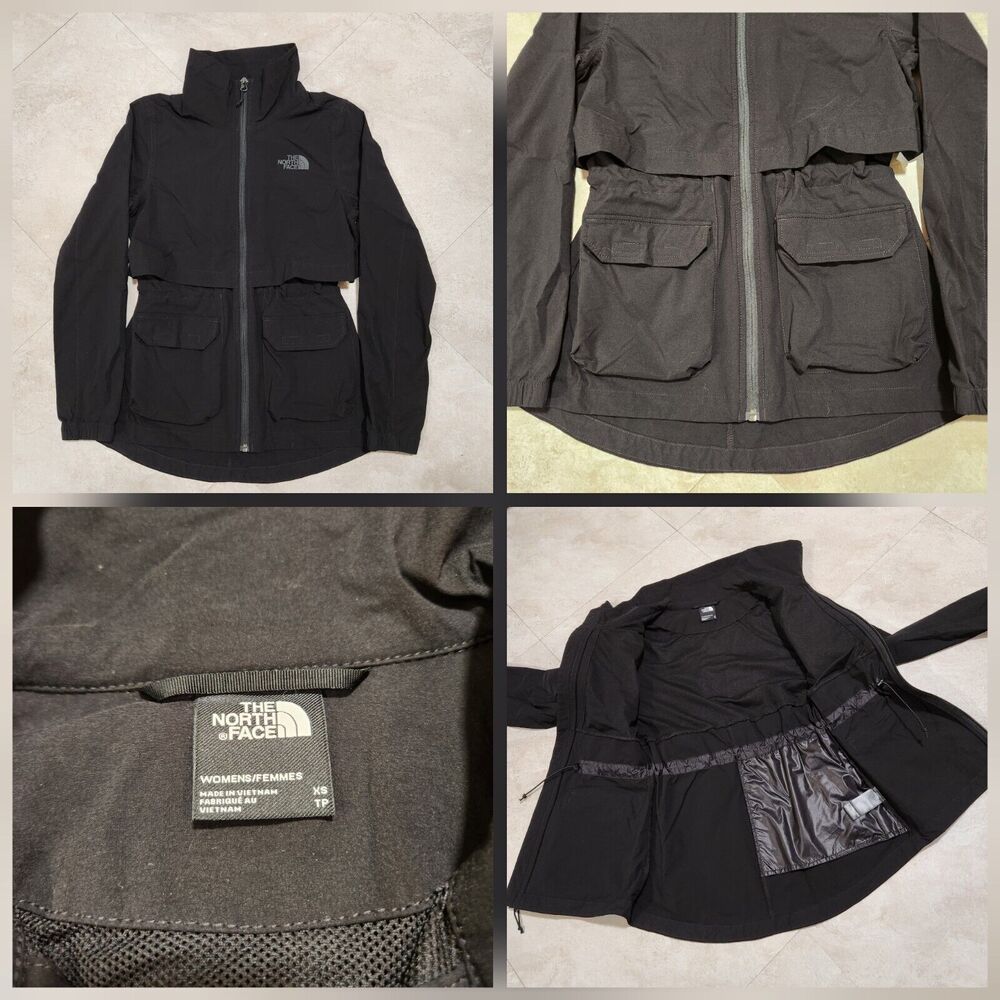 The North Face Womens XS Black Sightseer II Rain Mesh Panel Utiity Zip Jacket